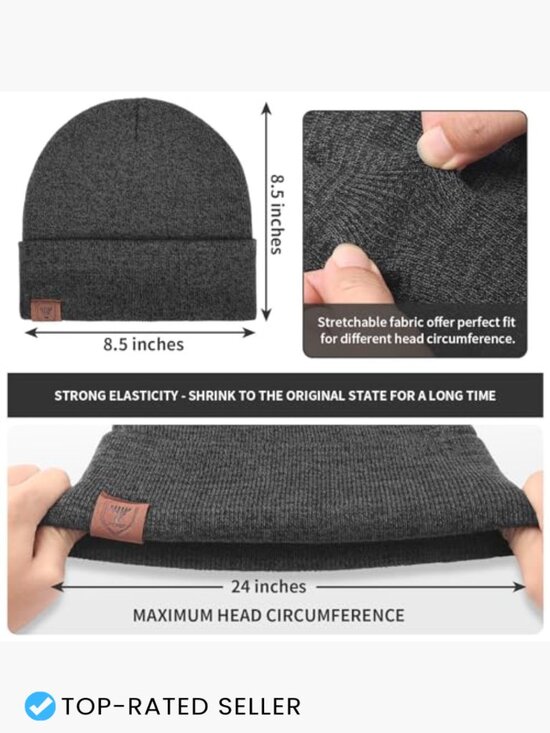 Thermal Polar Fleece Ski Beanie Daily Winter Hat Skull Cap Stretchy Unisex Warm main image 4